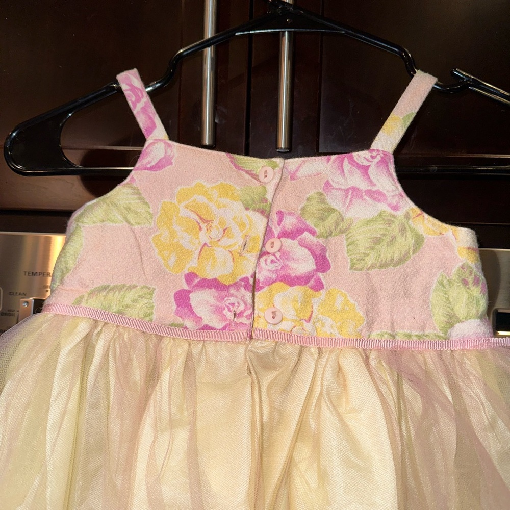 Girls size 3T Yellow and pink tulle dress - Picture 8 of 9
